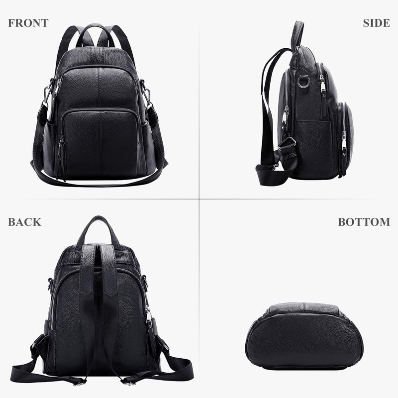 ALTOSY Soft Leather Backpack Purse For Women -theft Backpacks Versatile Shoulder BagÃ¯Â¼Ë†S81 BlackÃ¯Â¼â€° - Image 4